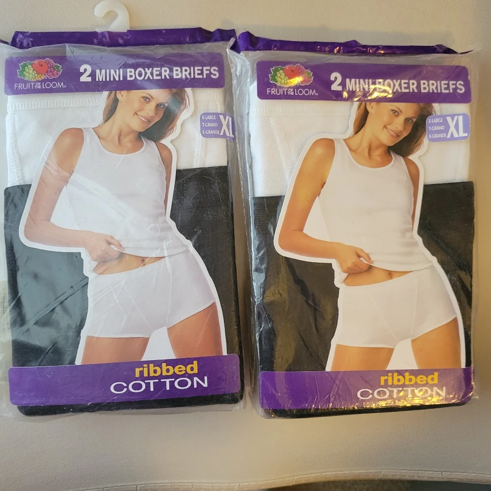 Fruit of the Loom White Ribbed Cotton Mini Boxer Briefs XL ~ NWT Vintage 2002!